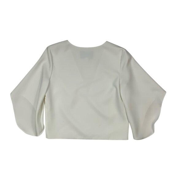 Anthropologie Mare Mare Veronica Cape Blouse 2XS XXS White V-Neck Quiet Luxury - Picture 3 of 14